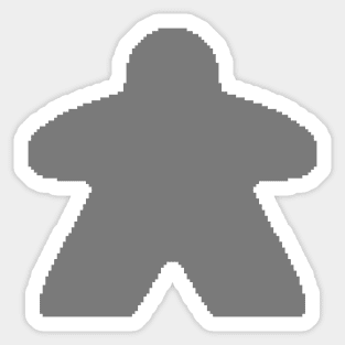 Gray Pixelated Meeple Sticker